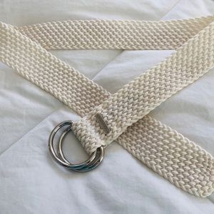 Ralph Lauren Cotton Web Belt with Silver tone Buckle.